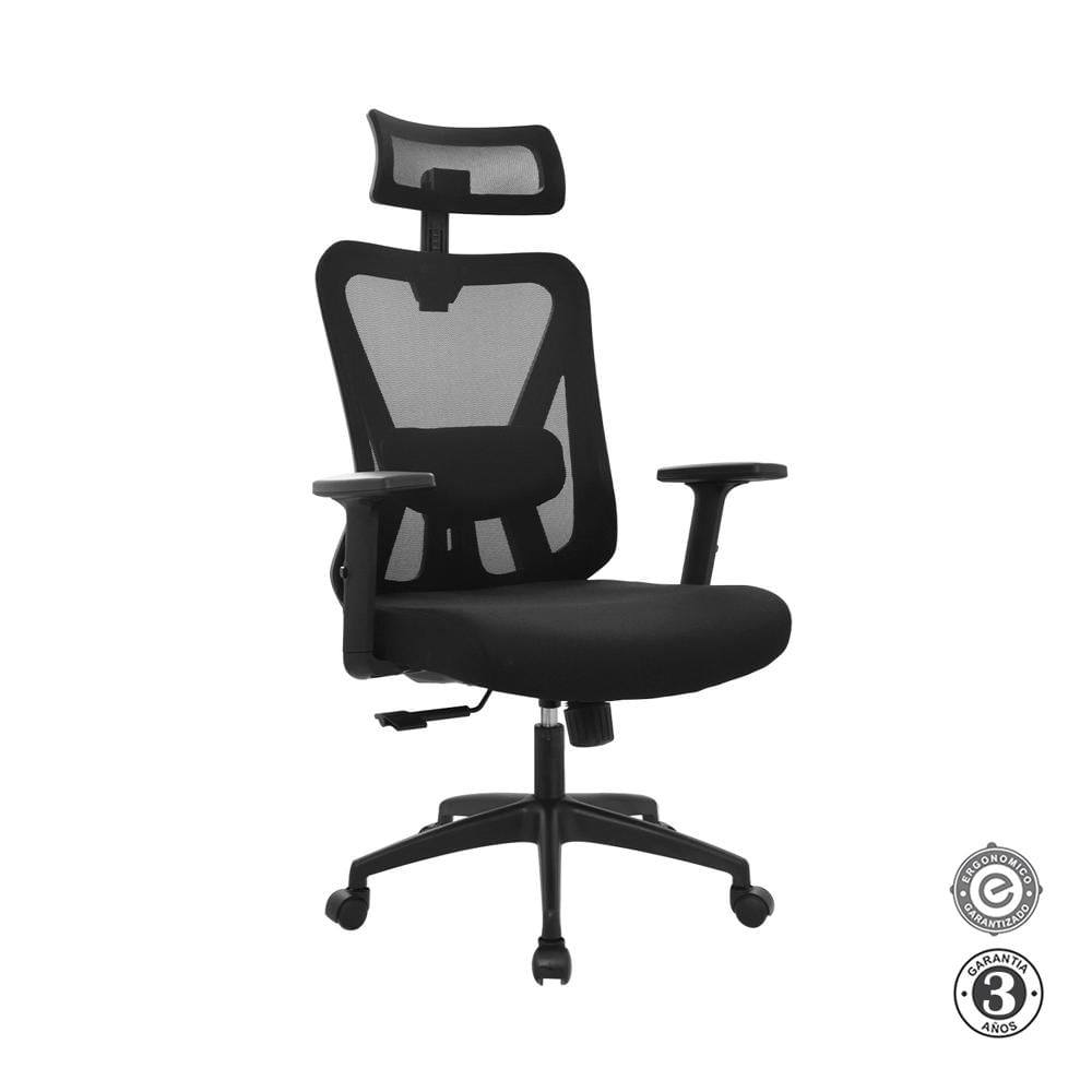 Silla Ergonómica Dolfin Syncro Brazos 3D Presidente Nylon Negro Althea Confort