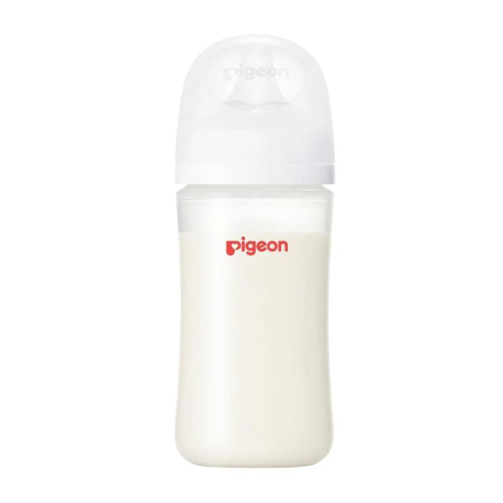 BIBERON PIGEON DE POLIPROPILENO SOFTOUCH PERISTALTICO PLUS BOCA ANCHA DE 240ML - 8OZ. BLANCO