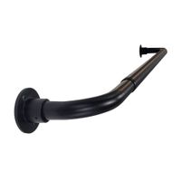 Set Cortina Extensible Curvo 22/25mm 120-210cm Negro Metalhsa