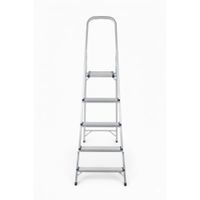 Escalera Plataforma Tijera Plegable Aluminio 5 Pasos Banqueta