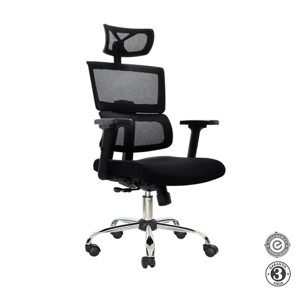 Silla Ergonómica Flip Presidente Cromado 1D Althea Confort