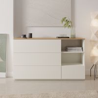 Cómoda Moderna Bianca 5 Cajones Blanco/Duna R&R MUEBLES