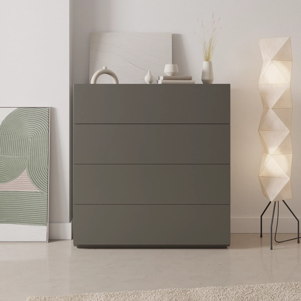 Cómoda Moderna Sophia 4 Cajones Negro R&R MUEBLES