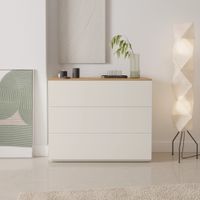 Cómoda Moderna Sophia 3 Cajones Blanco/Duna R&R MUEBLES