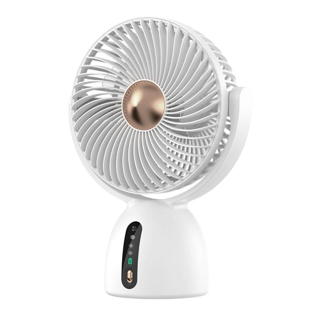 Ventilador de Escritorio con Humidificador Nano y Luz Ambiental, 3 Velocidades y Carga Tipo C AM-F5
