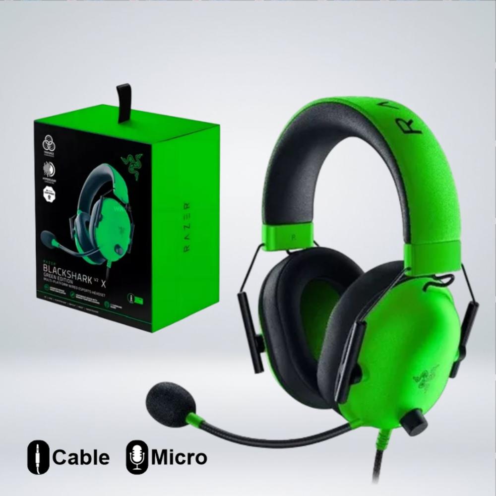 AUDIFONO GAMER BLACKSHARK V2 X MULTIPLATAFORMA SONIDO ENVOLVENTE 7.1 VERDE