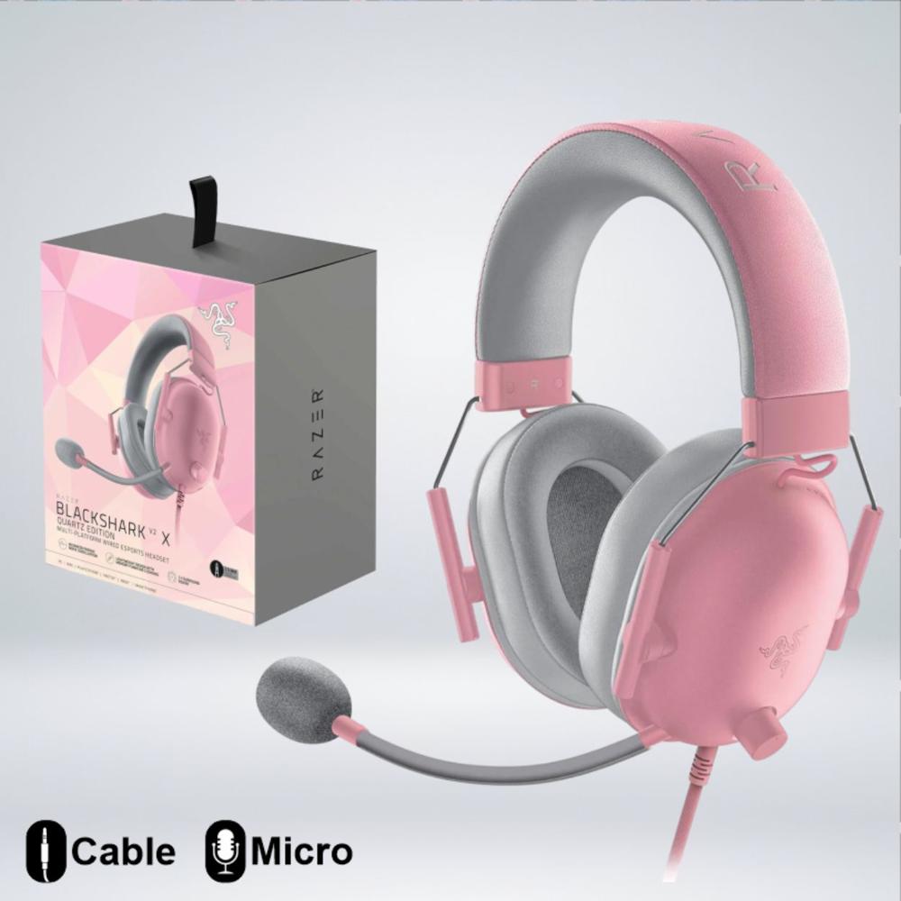AUDIFONO GAMER BLACKSHARK V2 X MULTIPLATAFORMA SONIDO ENVOLVENTE 7.1 ROSADO