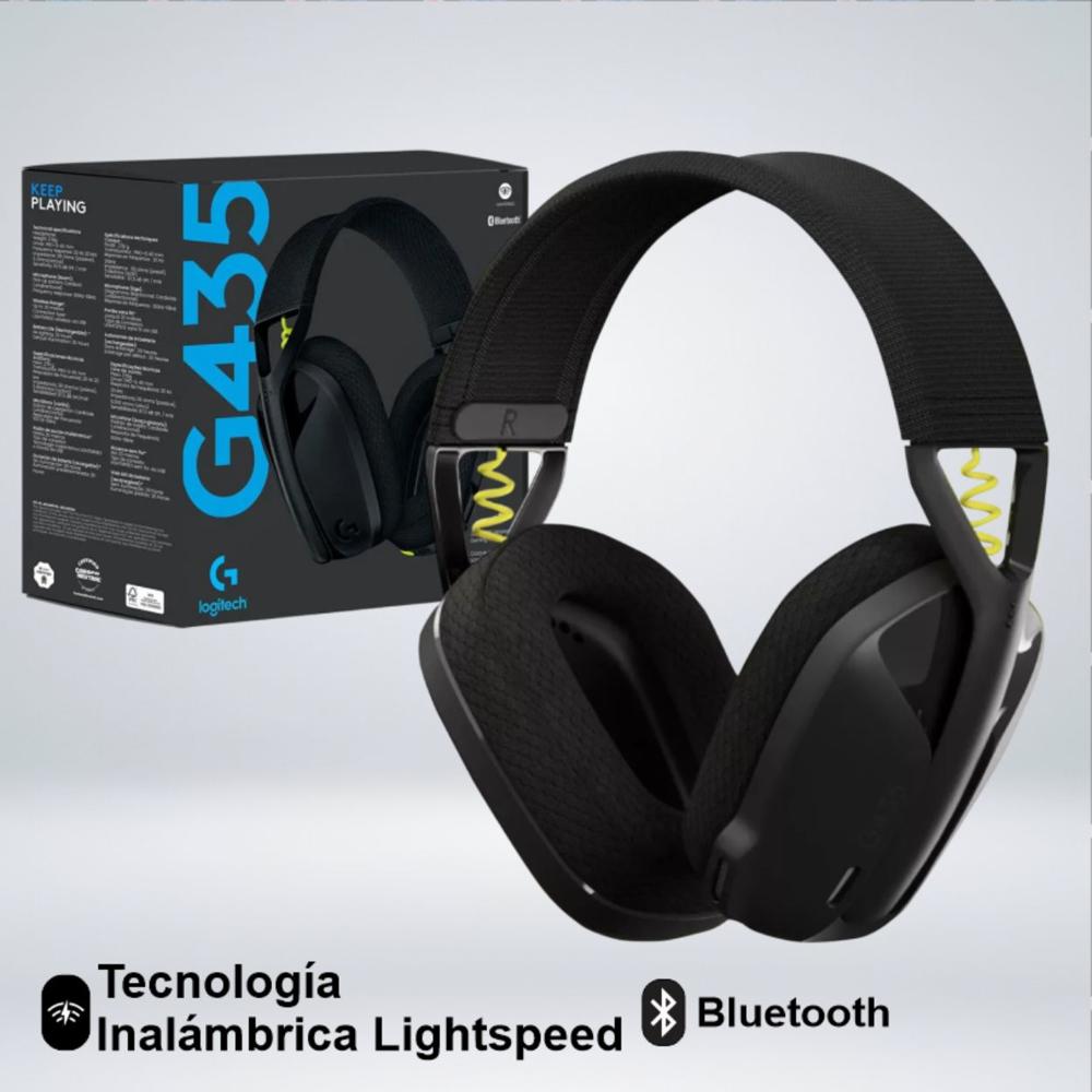 AUDIFONO GAMER G435 BLUETOOT0H LIGHTSPEED MULTIPLATAFORMA NEGRO