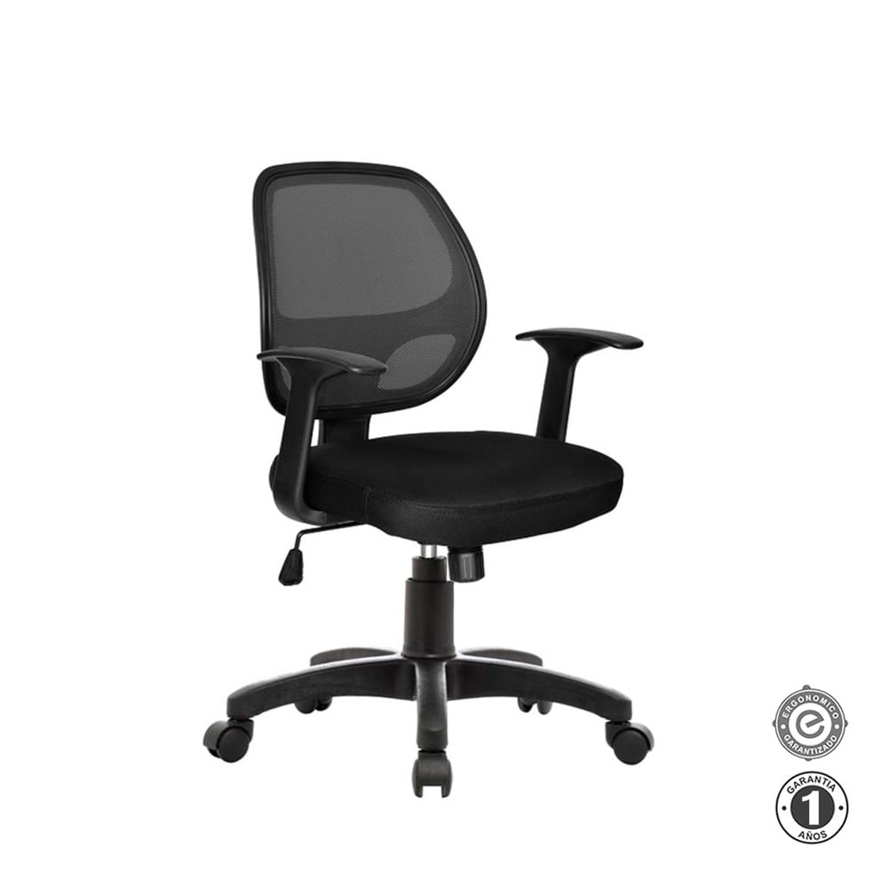 Silla Ergonómica Giratoria Mali Nylon Negro Althea Confort