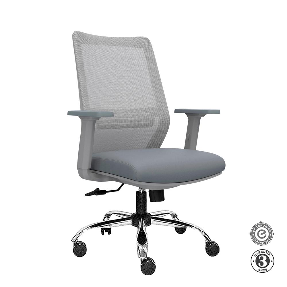 Silla Ergonómica Musk Gerente Cromada Gris Althea Confort
