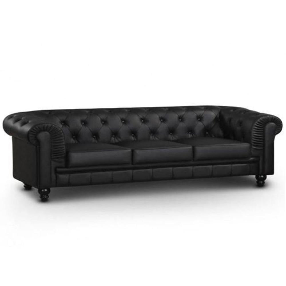 SOFA CHESTER 3 CUERPOS NEGRO - FALOTIH 3M