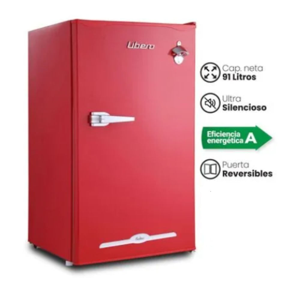 Frigobar Retro Libero LFB90R Rojo de 90L