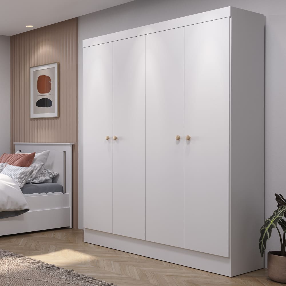 Ropero 4 Puertas Batientes Bilbao Blanco