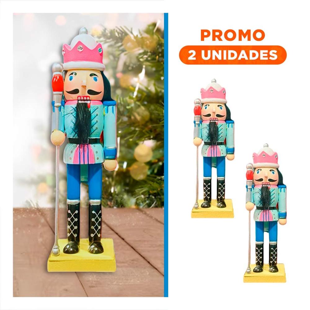 Pack2 Cascanuez con Sombrero Corona y Baston en RosaVerde Pack2 Cascanuez con Sombrero Corona y Baston en RosaVerde