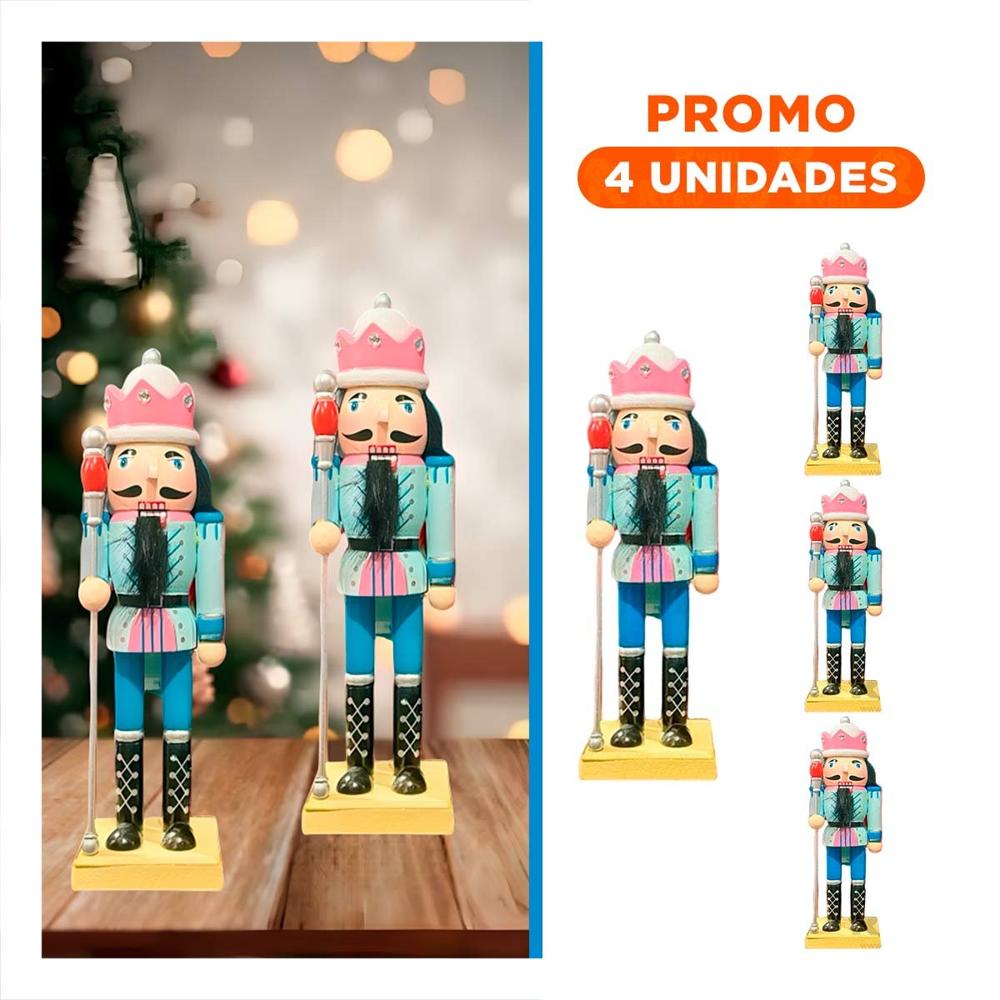 Pack4 Cascanuez para Navidad Tono RosaVerde Pack4 Cascanuez para Navidad Tono RosaVerde
