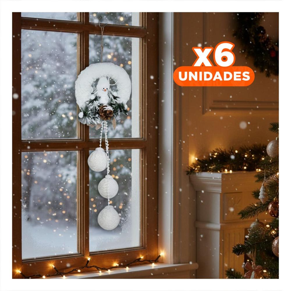 Pack6 Decoracion Muñeco Nieve en Blanco Y+Regalo Stickers Pack6 Decoracion Muñeco Nieve en Blanco Y+Regalo Stickers