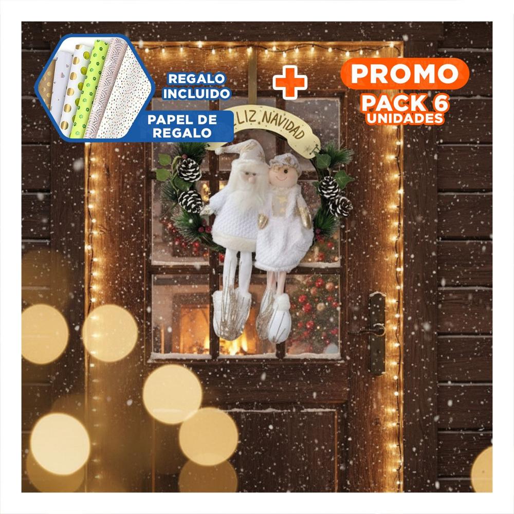 Pack6 Decoracion de Navidad en Blanco Y+Papel de Regalo Pack6 Decoracion de Navidad en Blanco Y+Papel de Regalo