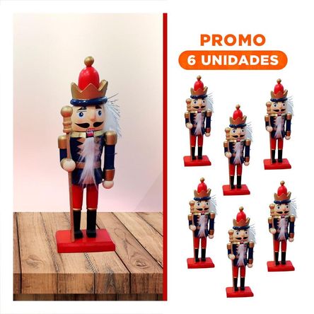 Pack6 Cascanuez con Baston Tradicional Navideño Multicolor