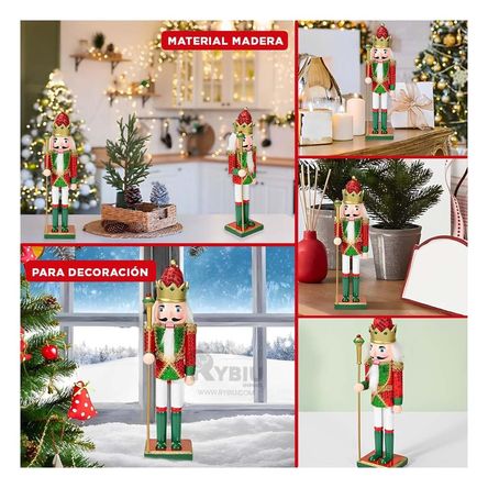 Cascanuez de Lentejuela con Corona Baston en Rojo Verde