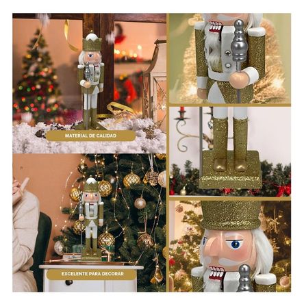 Cascanuez con Baston Lindo Y Escarchado en Multicolor