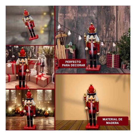 Cascanuez con Baston Tradicional y Navideño en Multicolor