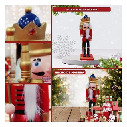 Cascanuez con Baston Tradicional y Festivo en Multicolor