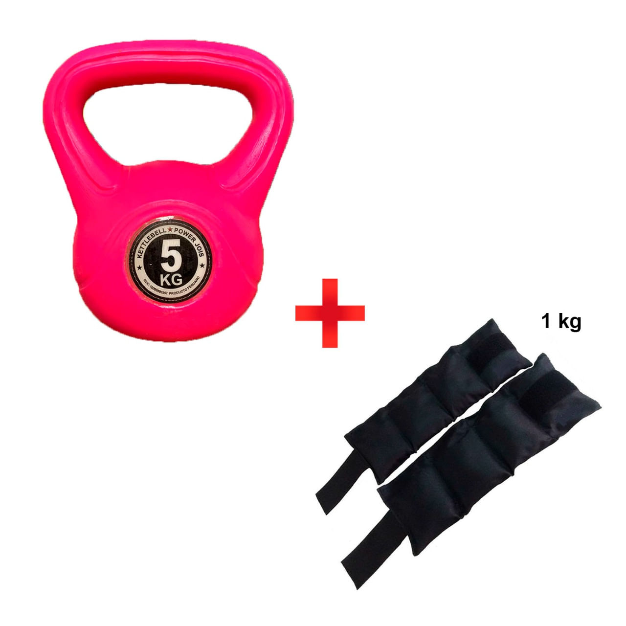 Pesa Rusa 5kg Rosada + Tobilleras 1kg Negras