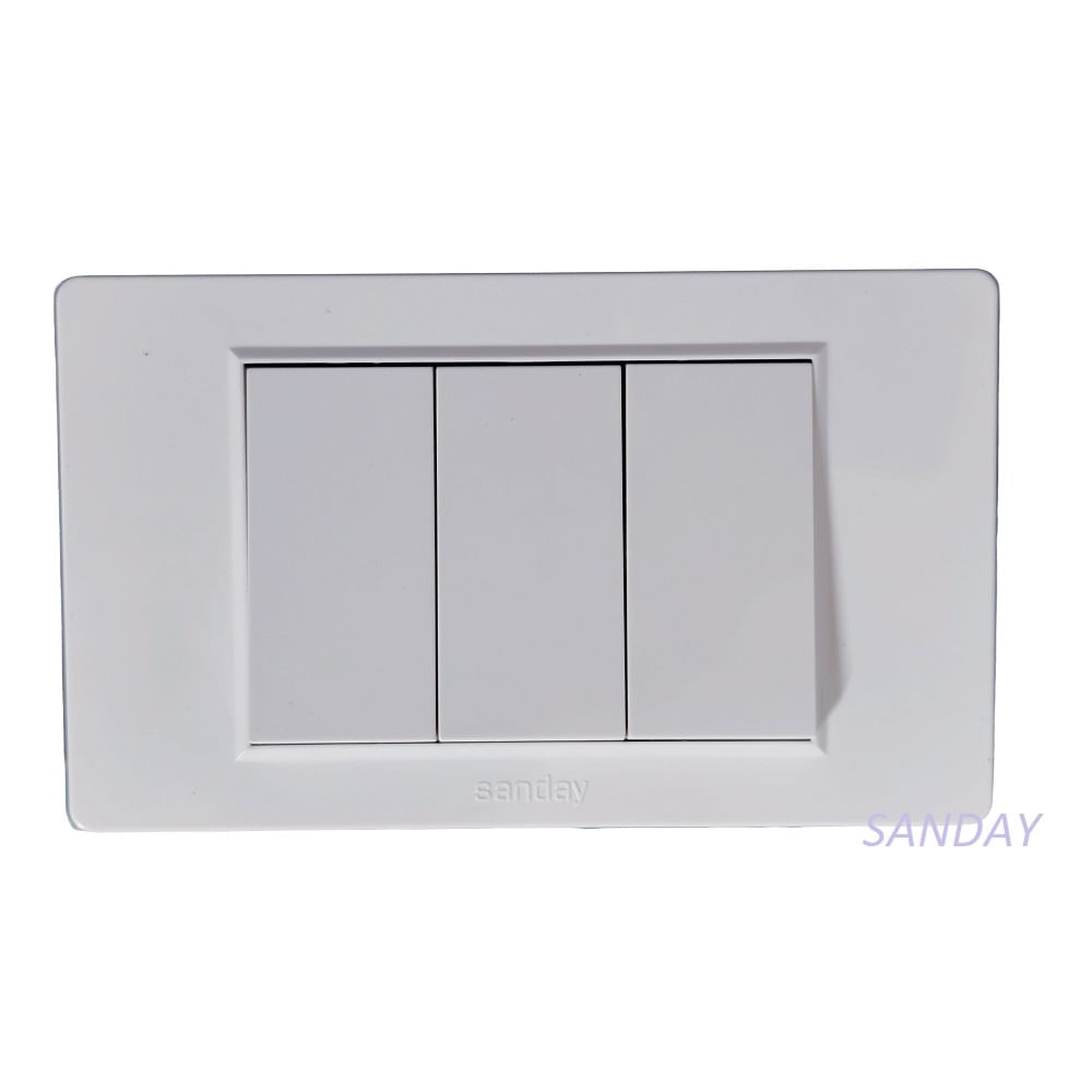 INTERRUPTOR TRIPLE PLACA BLANCA Y DADOS BLANCOS SANDAY INTERRUPTOR TRIPLE PLACA BLANCA Y DADOS BLANCOS SANDAY