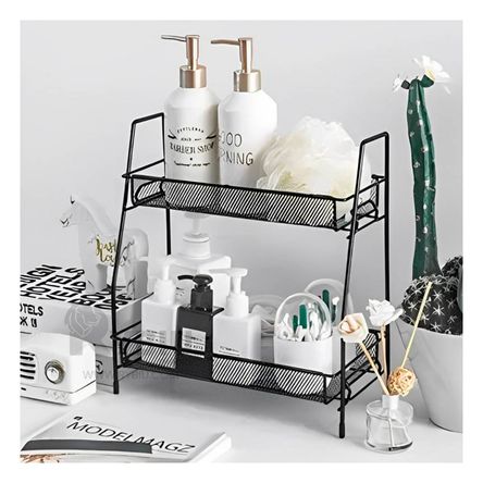 Estante Minimalista de 2 Niveles Negro Y+Papel de Regalo Estante Minimalista de 2 Niveles Negro Y+Papel de Regalo