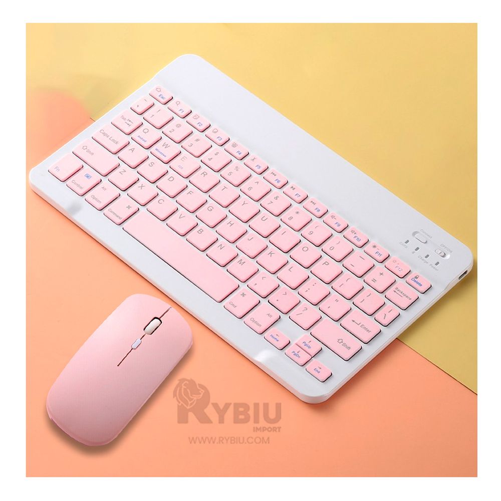 Conjunto de Teclado y Mouse en Rosado Y+Post-it adhesivos Conjunto de Teclado y Mouse en Rosado Y+Post-it adhesivos