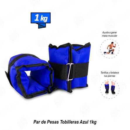Par de Pesas Tobilleras Azul 1kg Par de Pesas Tobilleras Azul 1kg