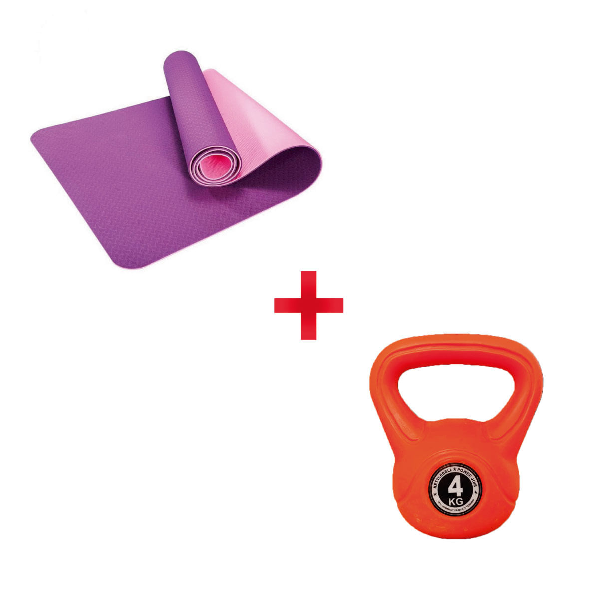 Yoga Mat Eco Friendly Doble Color + Pesa Rusa Naranja 4kg