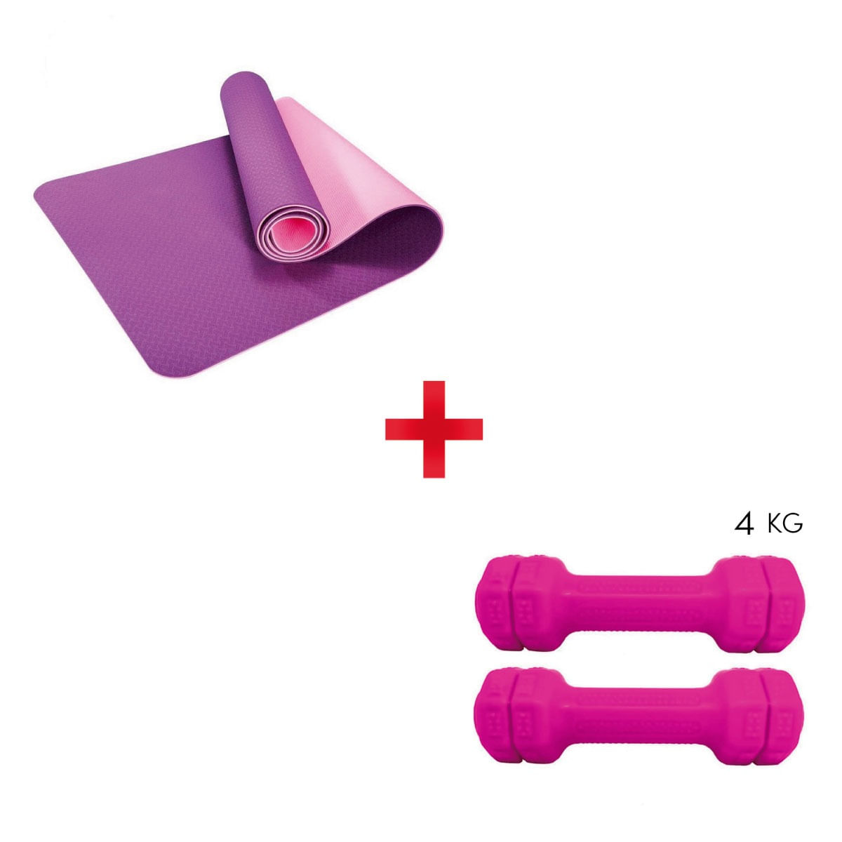 Yoga Mat Eco Friendly Doble Color + Mancuernas 4kg