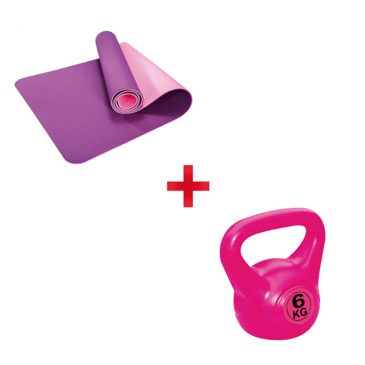 Yoga Mat Eco Friendly Doble Color + Pesa Rusa Rosada 6kg
