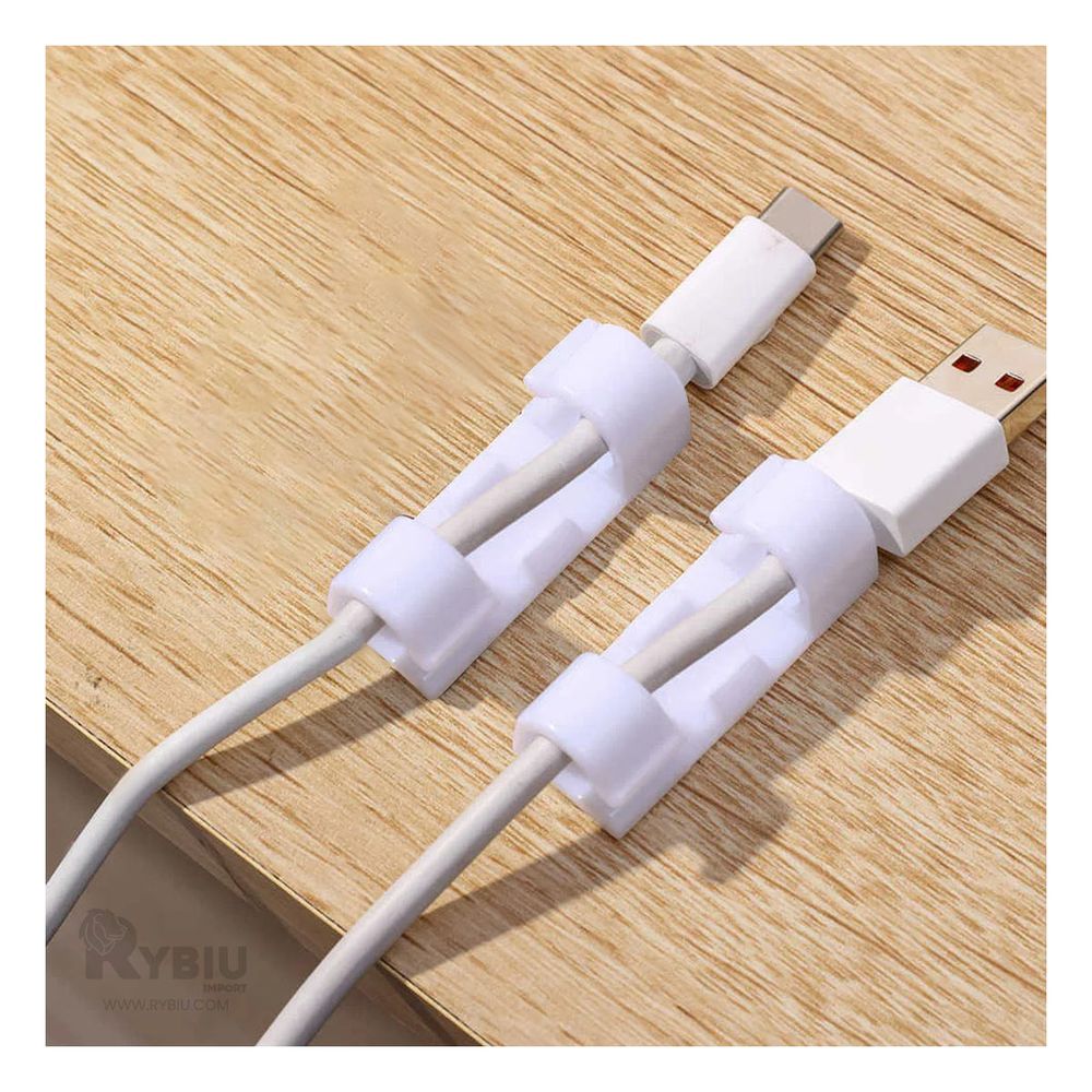 Organiza Cables de 20 Clips Color Blanco Y+Post-it adhesivos Organiza Cables de 20 Clips Color Blanco Y+Post-it adhesivos