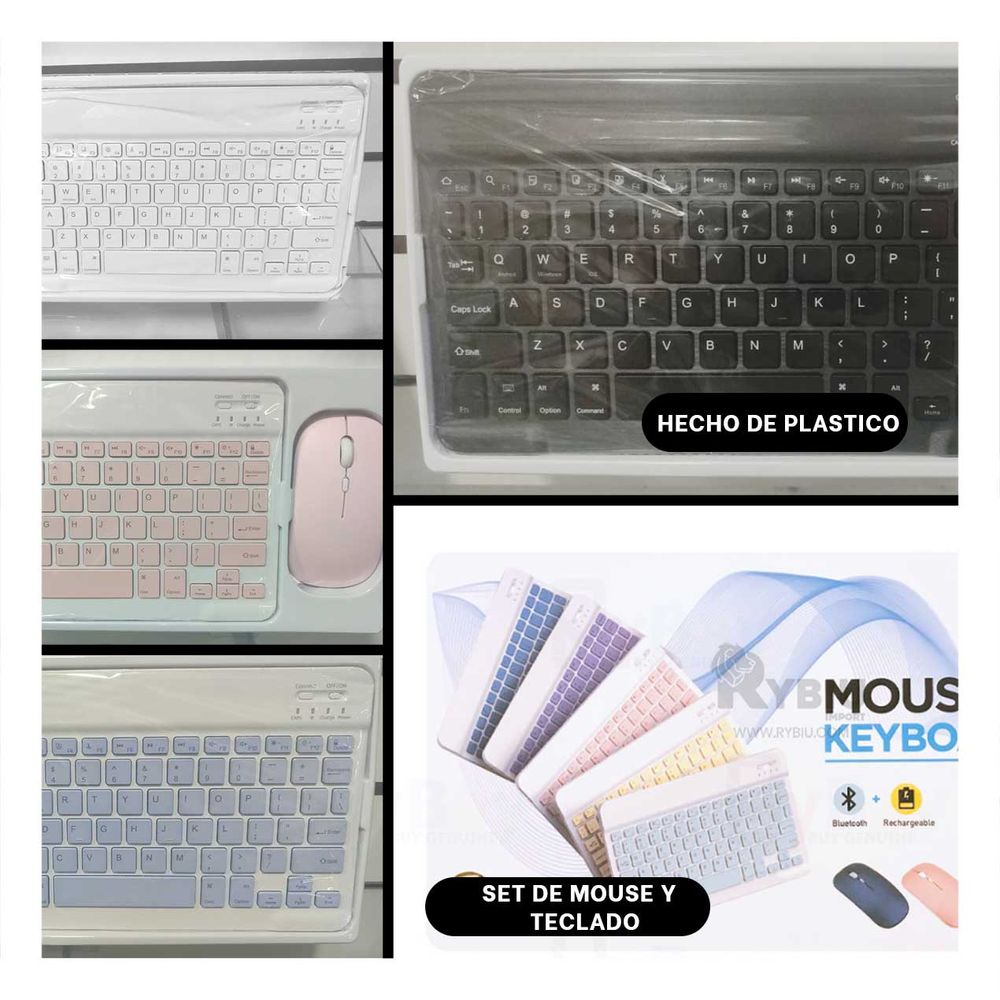 Kit de Teclado y Mouse Bluetooth en Color Blanco Kit de Teclado y Mouse Bluetooth en Color Blanco