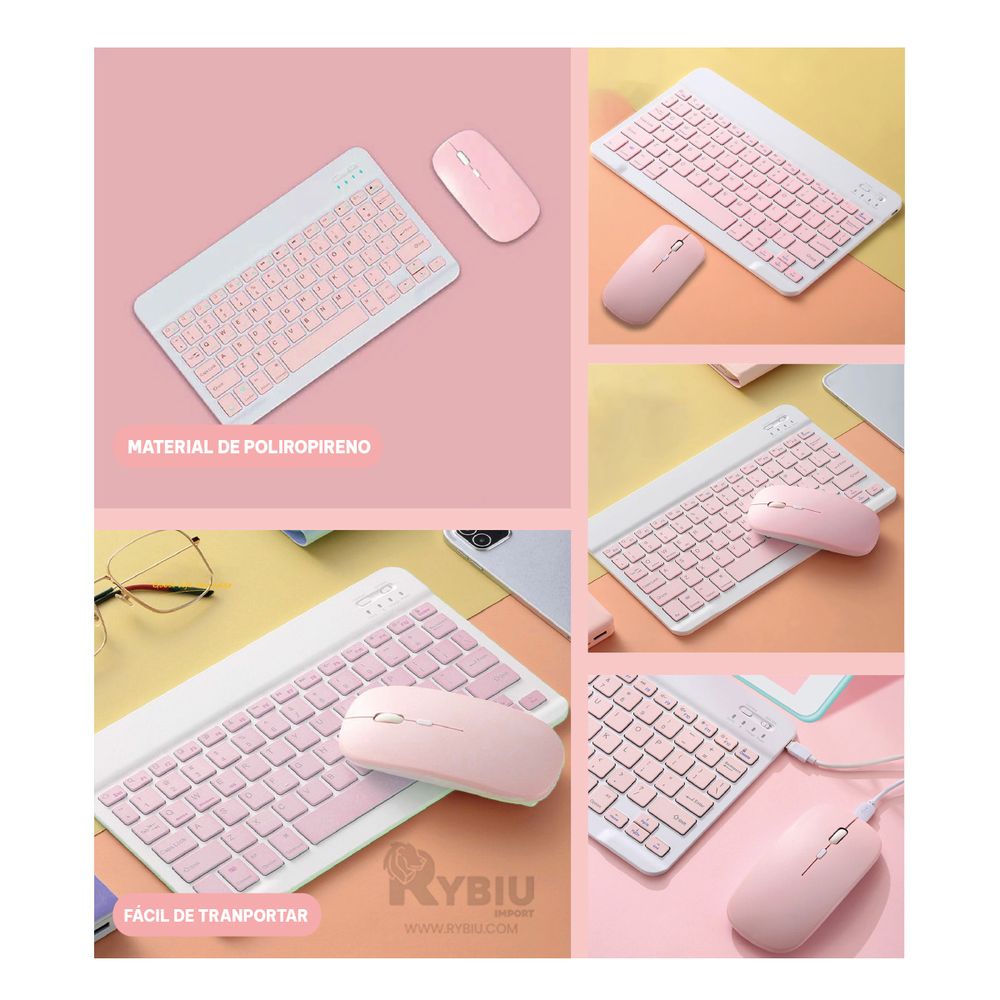Kit Multi Dispositivo de Mouse y Teclado Rosado Y+Agendita Kit Multi Dispositivo de Mouse y Teclado Rosado Y+Agendita