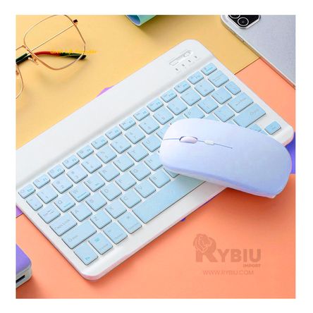 Kit Multi Dispositivo de Mouse y Teclado Celeste Y+Agendita Kit Multi Dispositivo de Mouse y Teclado Celeste Y+Agendita