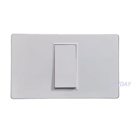 INTERRUPTOR CONMUTADOR DE 3 VIAS SIMPLE PLACA BLANCA Y DADO BLANCO SANDAY