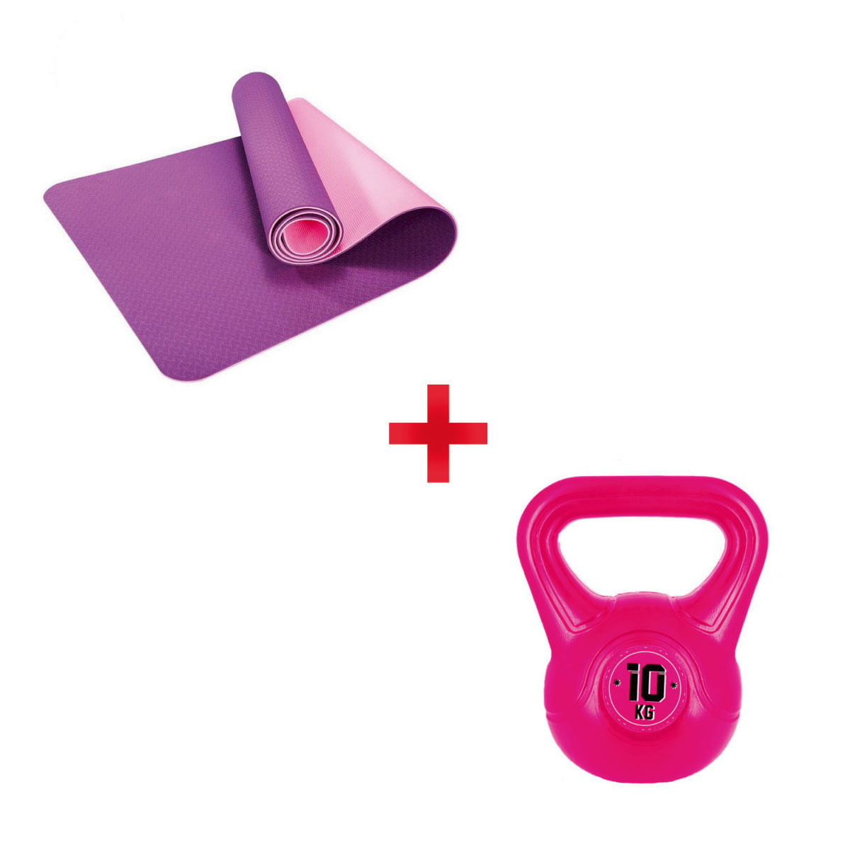 Yoga Mat Eco Friendly Doble Color + Pesa Rusa Rosada 10kg