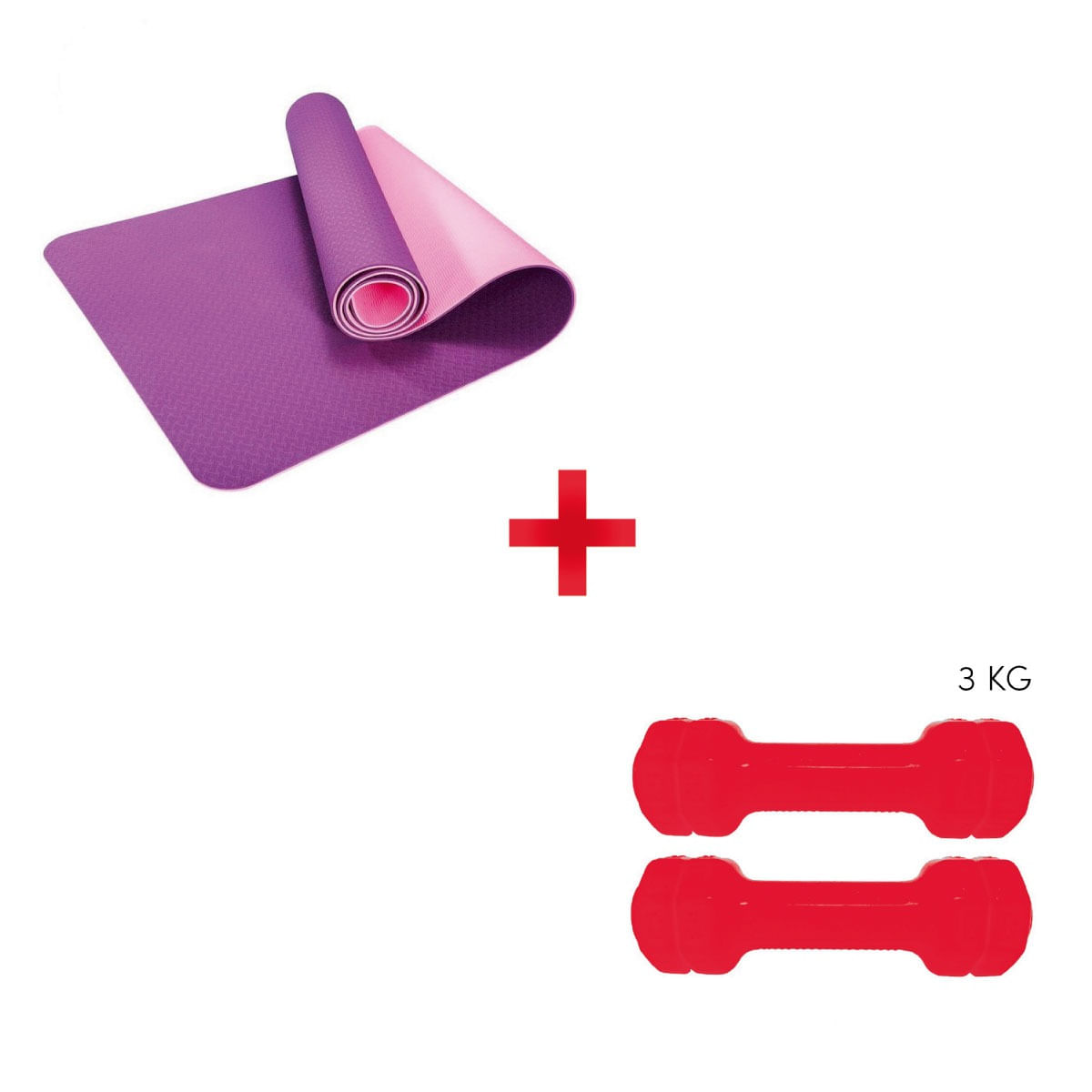 Yoga Mat Eco Friendly Doble Color+ Mancuernas 3kg