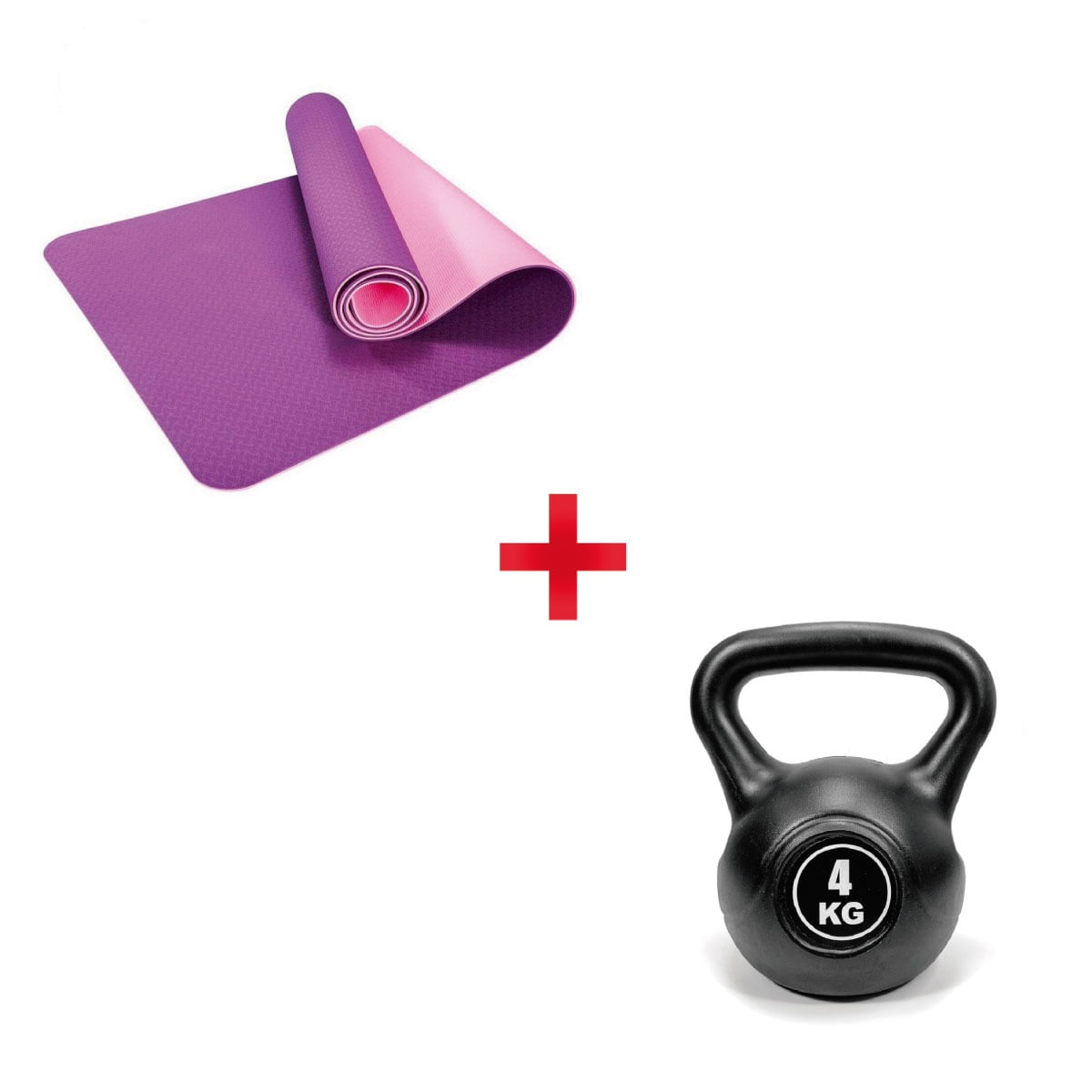 Yoga Mat Eco Friendly Doble Color + Pesa Rusa Negra 4kg