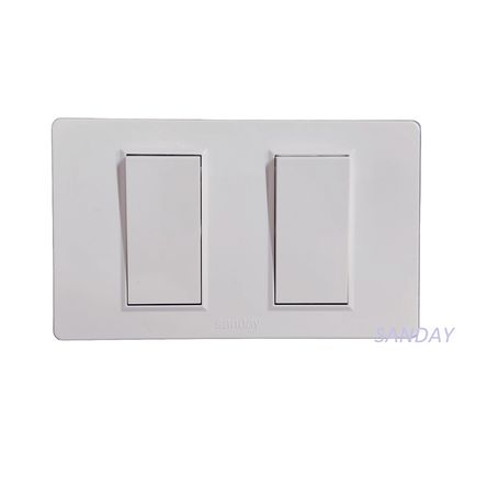 INTERRUPTOR CONMUTADOR DE 3 VIAS DOBLE PLACA BLANCA Y DADOS BLANCOS SANDAY INTERRUPTOR CONMUTADOR DE 3 VIAS DOBLE PLACA BLANCA Y DADOS BLANCOS SANDAY