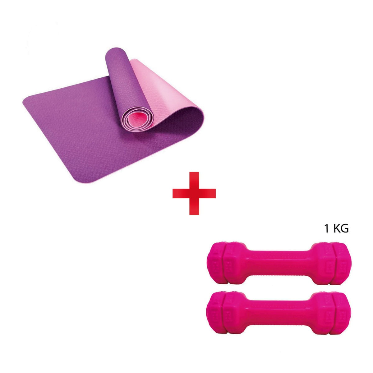 Yoga Mat Eco Friendly Doble Color + Mancuernas 1kg