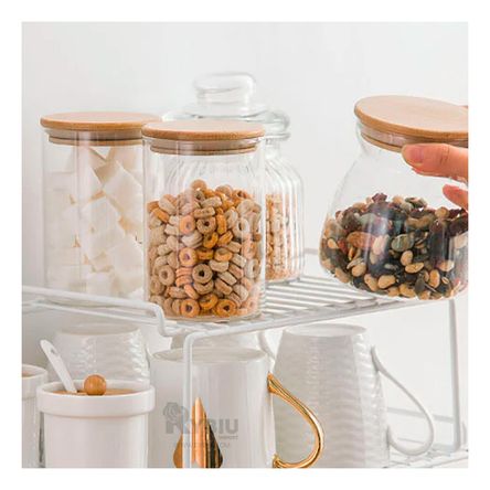 Estante Apilable con Capas de Proteccion en Tono Blanco Estante Apilable con Capas de Proteccion en Tono Blanco