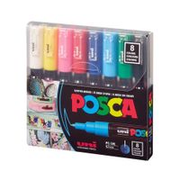 POSCA Pack PC-1M 8C Básico Nueva Presentación X8