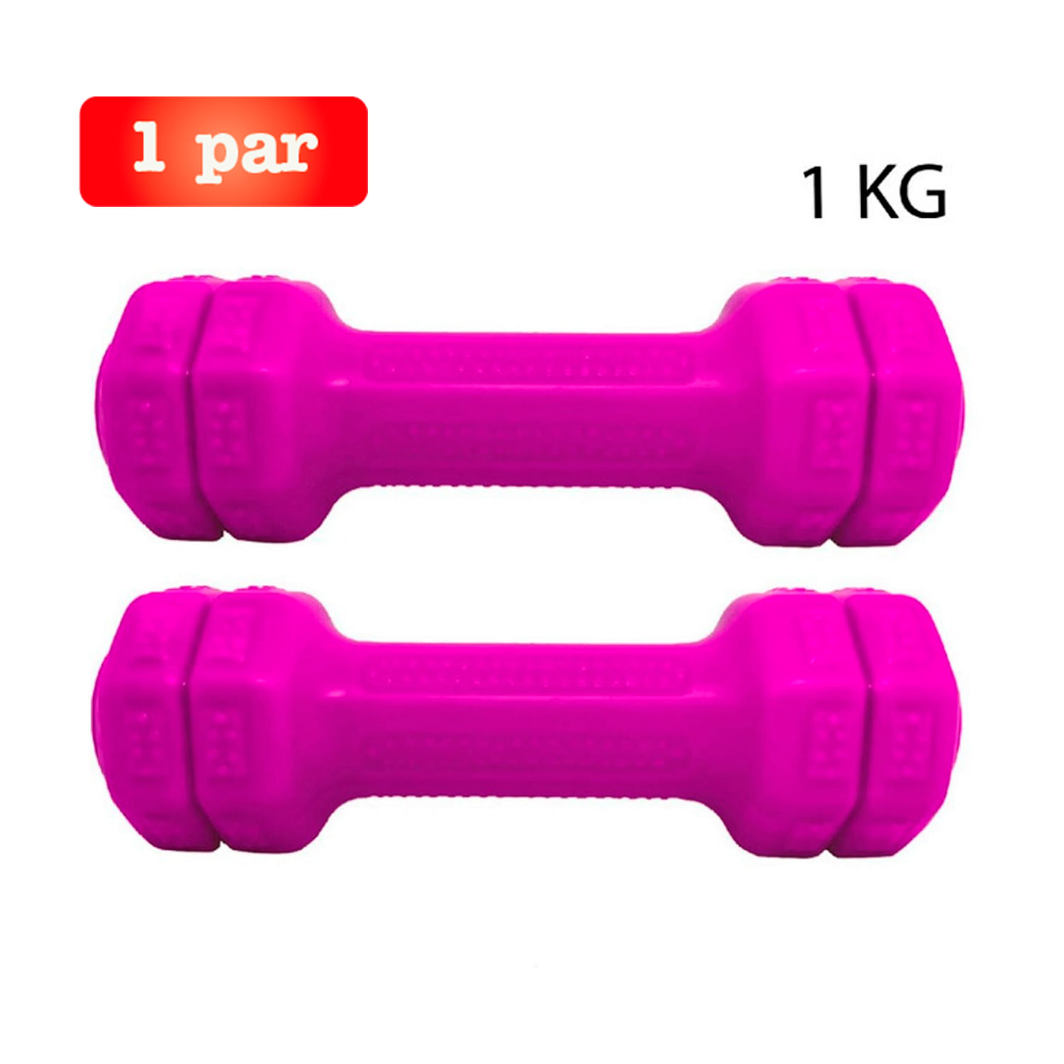 Par de Mancuernas Plastificadas x 1 kg Morado