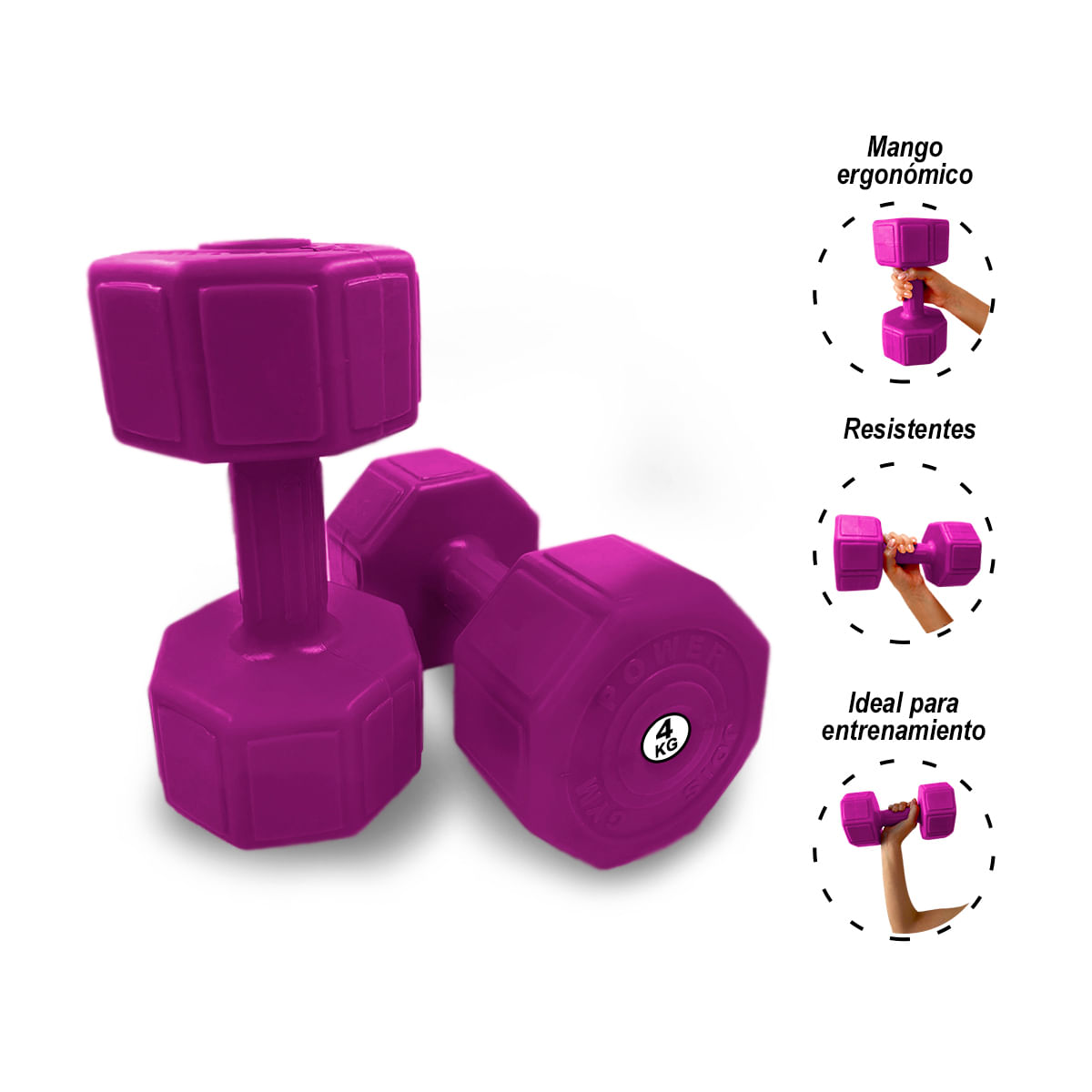 Mancuernas Moradas 4 Kg