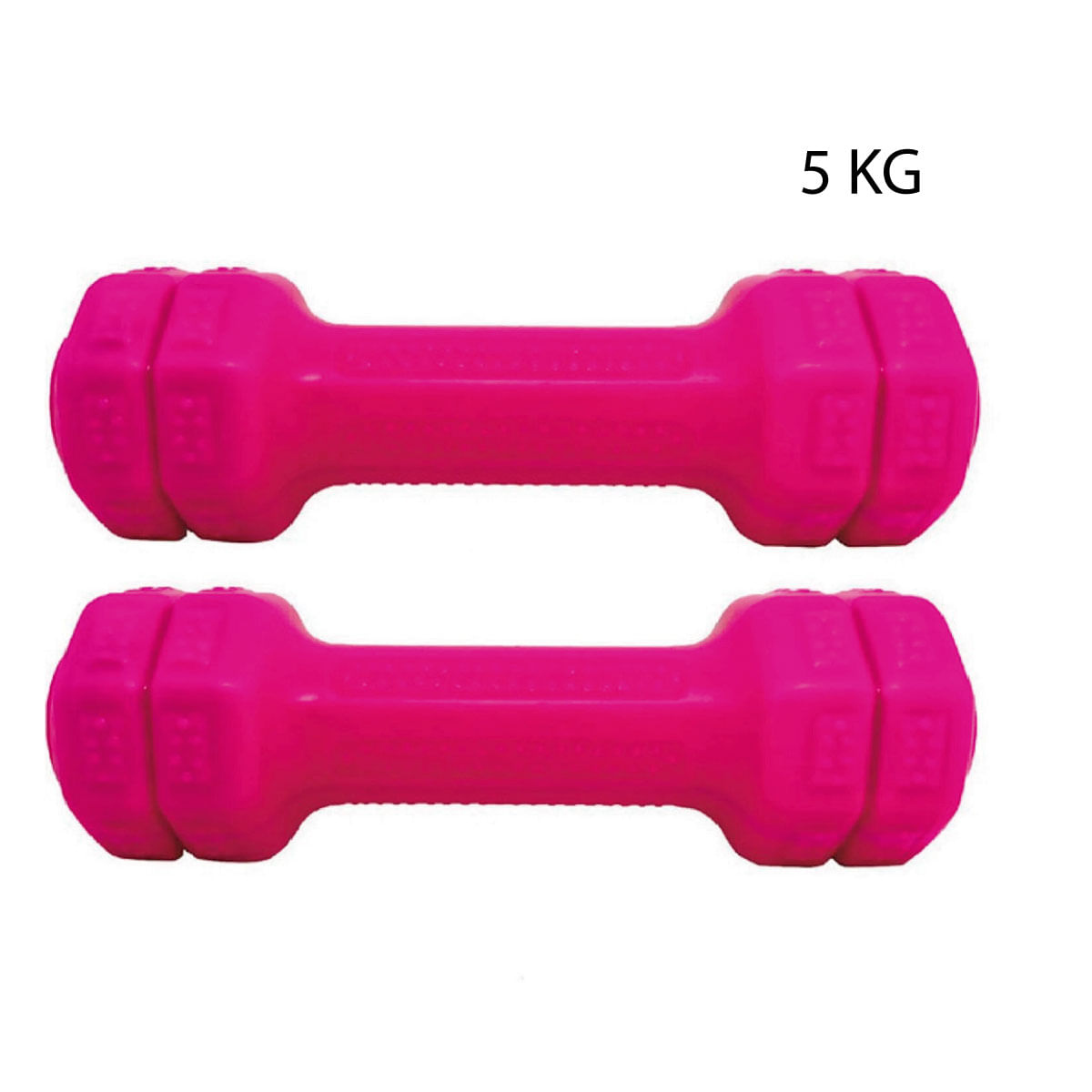Par de Mancuernas Plastificadas x 5 kg Rosado