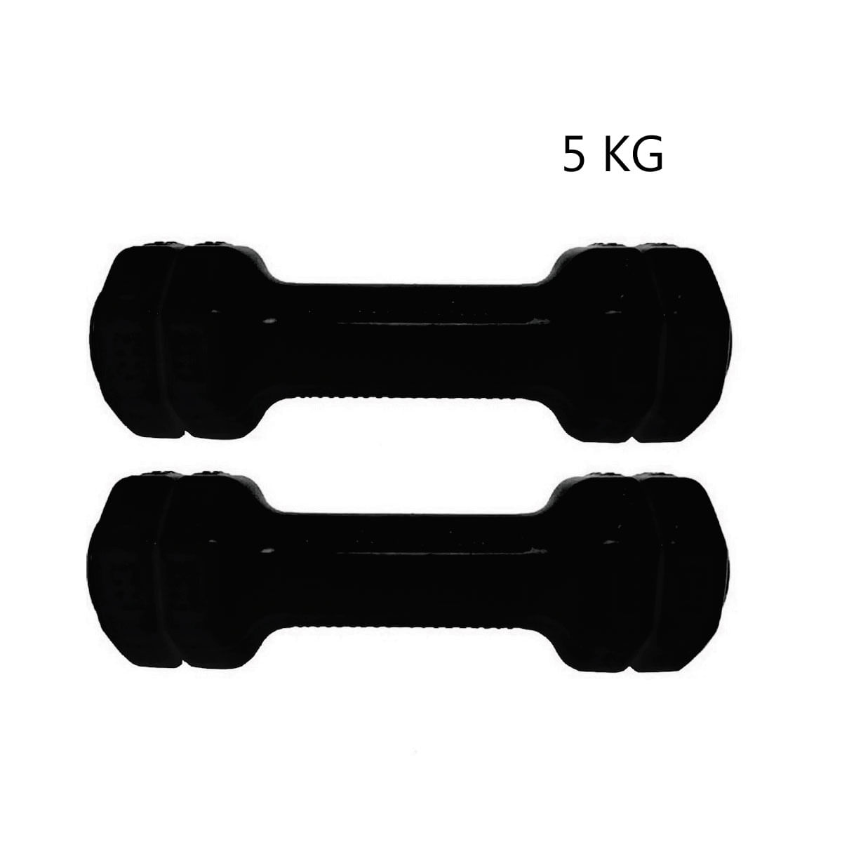 Par de Mancuernas Plastificadas x 5 kg Negra